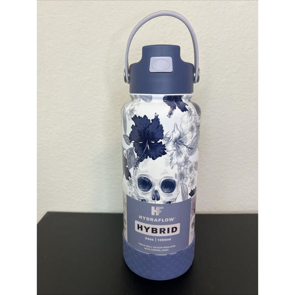 Hydraflow Other - Hydraflow Hybrid Skull Flowers Blue 34 Oz Gorgeous Fall Halloween
